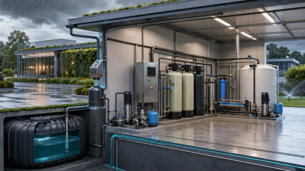 Prozessdarstellung für Lösungen zur Regenwasseraufbereitung