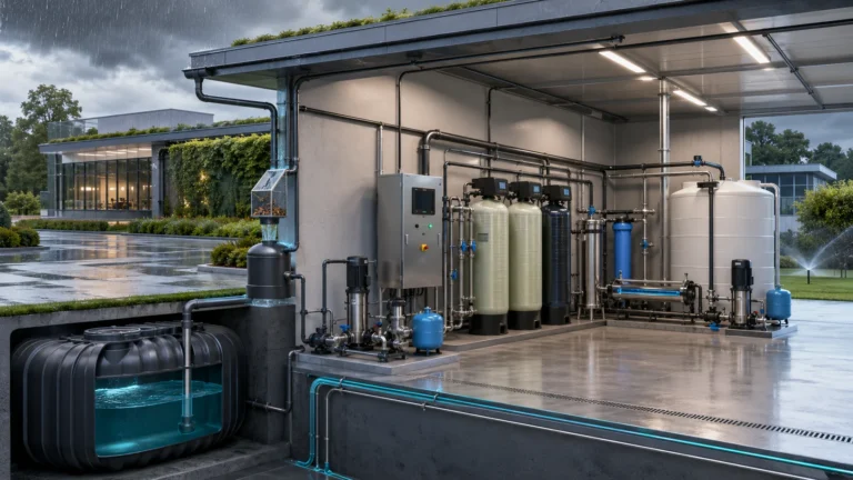 Prozessdarstellung für Lösungen zur Regenwasseraufbereitung
